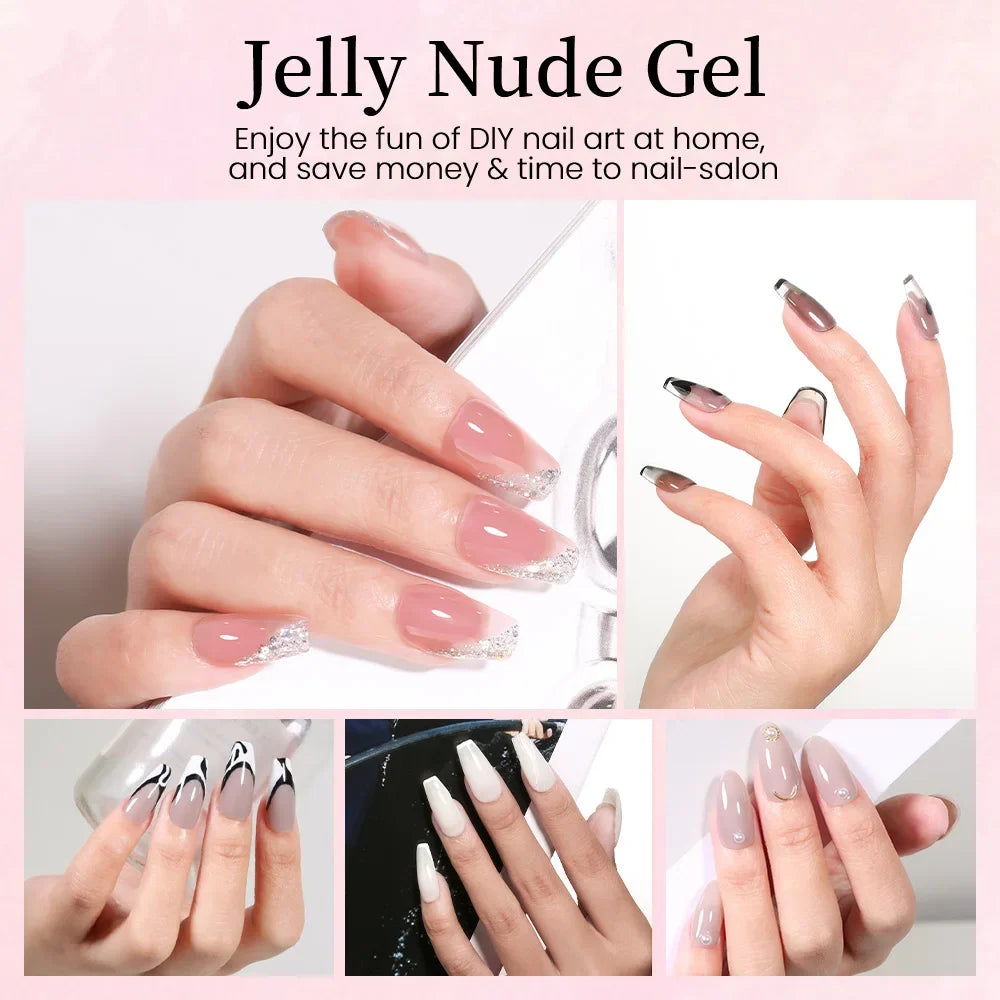 MAYCHAO 12ml Jelly Gel Nail Polish Semi Permanent Top Coat Soak Off UV LED Gel Art Nail Varnish Manicure Long Lasting Nail Gel 2