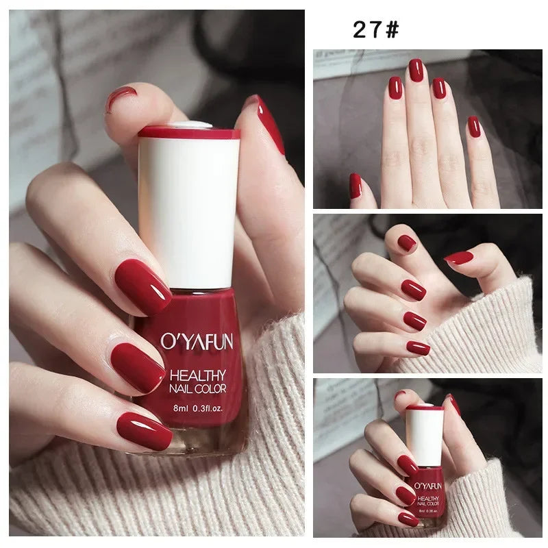 No-bake Nail Polish Nail Art Tearable Quick Dry Normal Without Lamp Nail Polish Glitter Sequins UV Varnish Nails Tools 25