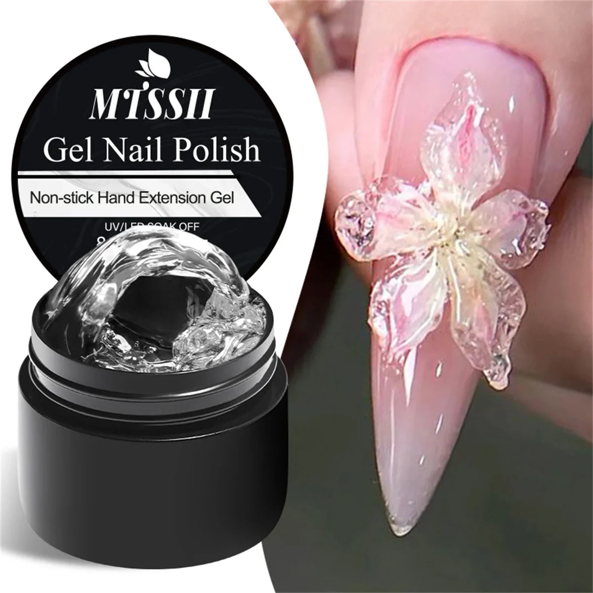 2/3pcs Clear Non-Stick Hand Extension Gel Nail Polish Set 3D Shaping/Sculpting/Carving UV/LED Gel Jelly Hard Gel Manicure DIY 2