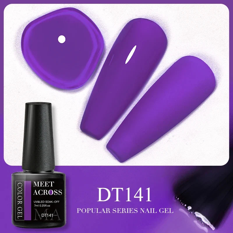 MEET ACROSS 5ml Pink Dried Flower Gel Nail Polish Natural Flower Fairy Nail Art Gel Soak Off UV LED Painting Varnishes For Nails 52