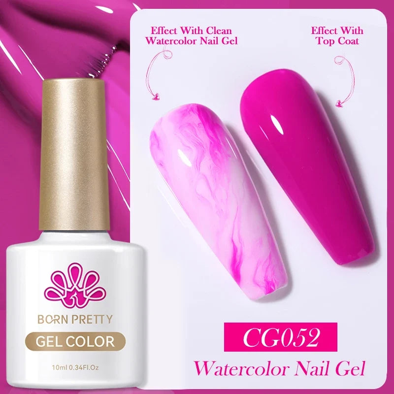 BORN PRETTY 10ml Clear Blooms Gel Polish UV LED Soak Off Nail Art Polish for Spreading Effect Marble Nail Polish Gel Painting 15
