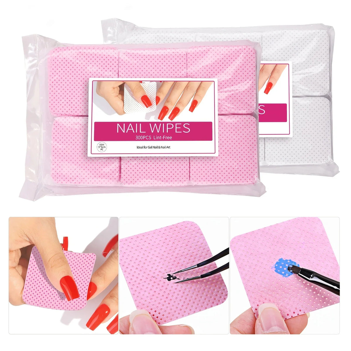 Nail Polish Remover Wipes Nail Cleaning Pads, Non Woven Nail Pads For Women Girl Beauty Salon 2
