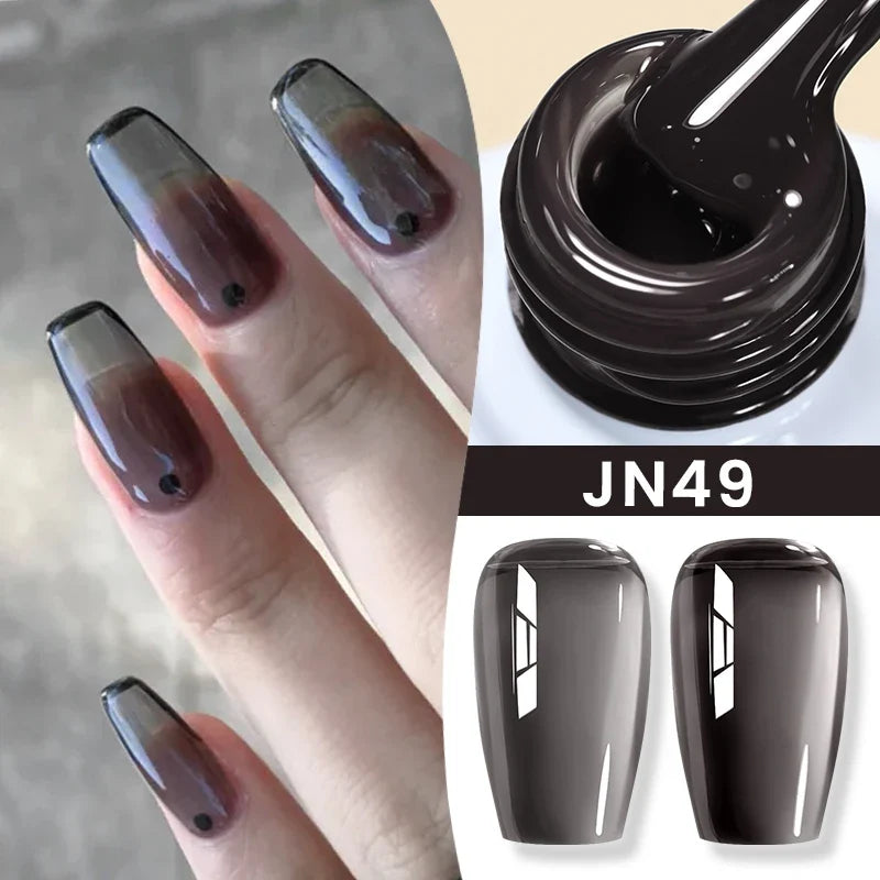 BORN PRETTY Jelly Nude Gel Nail Polish 10ml Light Pink Peach Translucent Color UV Light Cure Gel Varnish Nail Art DIY at Home 49