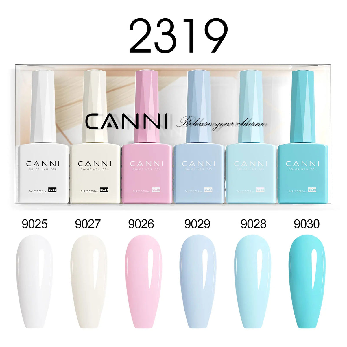 6pcs*9ml CANNI HEMA FREE Nail Gel Polish Set Gorgeous Color Semi Permanent Pigmented Painting Gel Soak off UV LED Gel Nails Kit 32