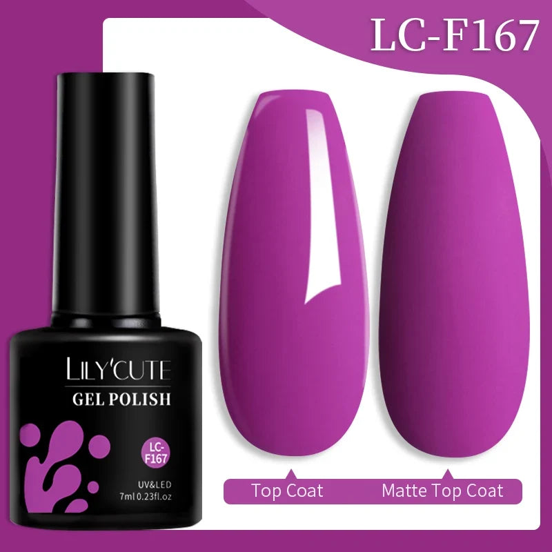 LILYCUTE 7ML Colorful Gel Nail Polish 129 Colors Long Lasting For Manicure Semi Permanent Base Top Coat Nail Art UV Gel Varnish 11