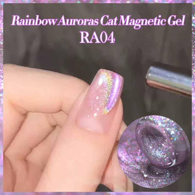 BORN PRETTY 10ml Silver Water Light Cat Magnetic Gel Nail Polish Nail Supplies Vernis Semi Permanent Gel for Fall Winter Nails 51