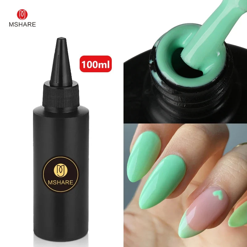 MSHARE 100ML Nail Gel Polish Soak Off UV LED Nails Vernis Semi Permanent Varnish Polish White Red Nail Gel Art 53