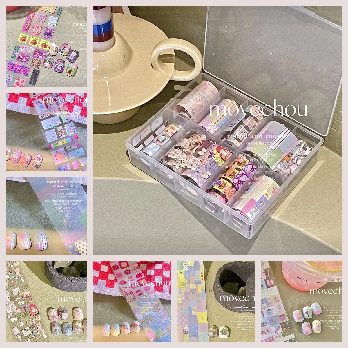 10Rolls Plaid Thousand-Bird Bow  Stars Nail Foils Transfer Paper  Nail Art Stickers  Manicure Set Decal  Nails Decoration 14