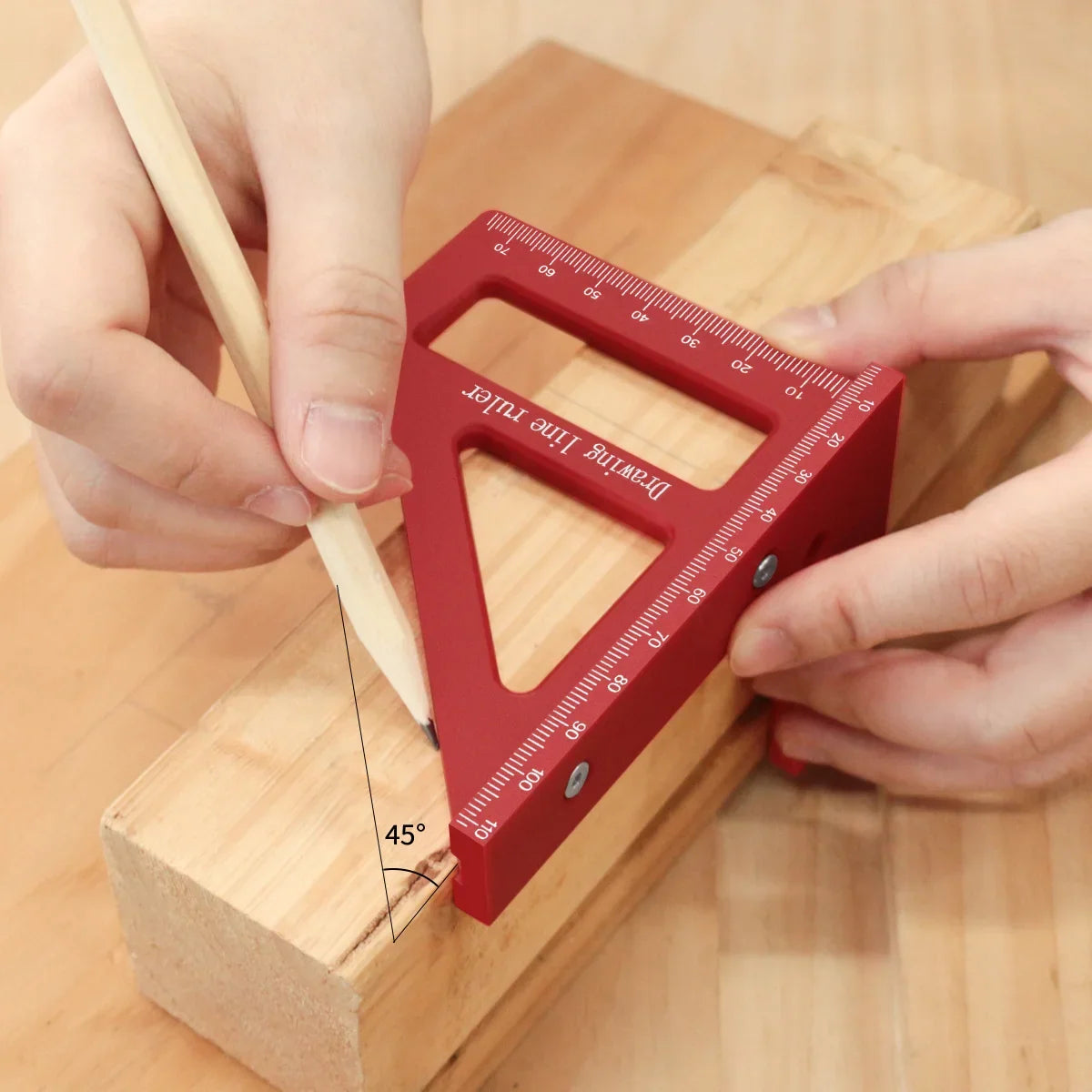 Multi-Angle Measuring Ruler | 45/90 Degree Plastic Carpenter Square Tool for Woodworking 5
