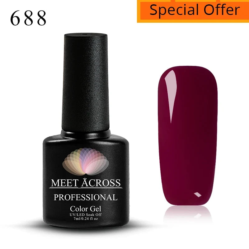 MEET ACROSS 5ml Pink Dried Flower Gel Nail Polish Natural Flower Fairy Nail Art Gel Soak Off UV LED Painting Varnishes For Nails 34