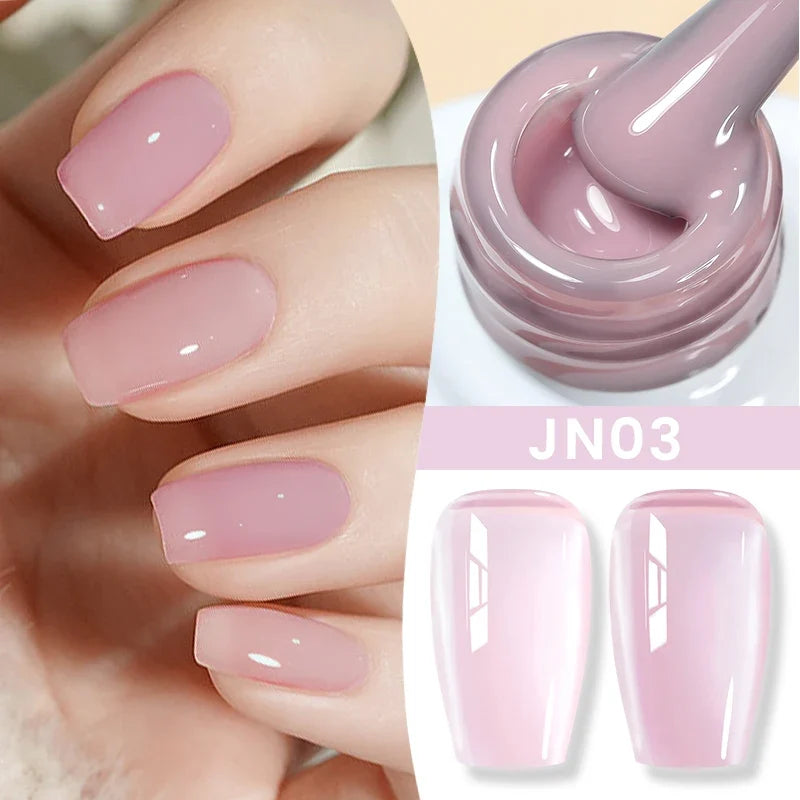 BORN PRETTY Jelly Nude Gel Nail Polish 10ml Light Pink Peach Translucent Color UV Light Cure Gel Varnish Nail Art DIY at Home 56