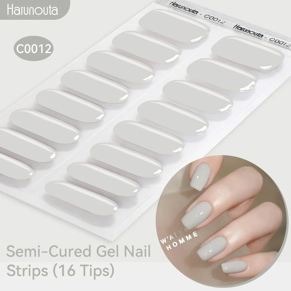 Gradient Auroras Semi Cured Gel Nail Strips Sparkly Shinning DIY Gel Polish Stickers for Nails Works with UV/LED Nail Lamps 8