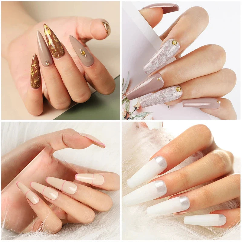 Nail Polish Kit Acrylic Nail Kit Poly Nail Gel Set With Nail Lamp Nails Extension Glitter Gel UV Building Gel Manicure Tools Set 6