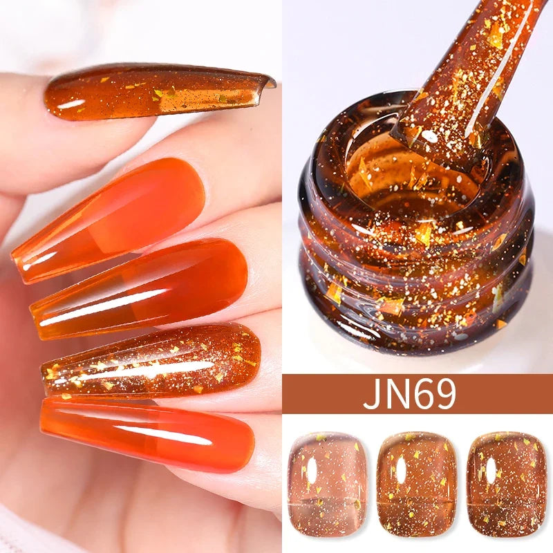 BORN PRETTY 10ml Blood Red Jelly Gel Nail Polish Halloween Nails Art Gel Polish Sheer Translucent Nail Gel for Winter Manicure 67