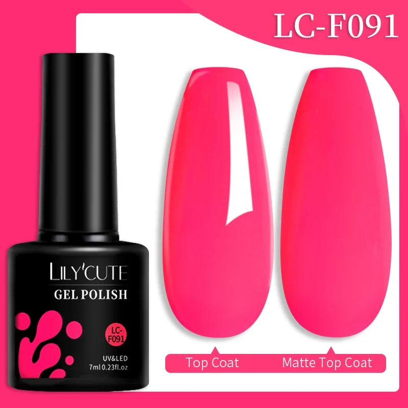 LILYCUTE 7ML Colorful Gel Nail Polish 129 Colors Long Lasting For Manicure Semi Permanent Base Top Coat Nail Art UV Gel Varnish 144