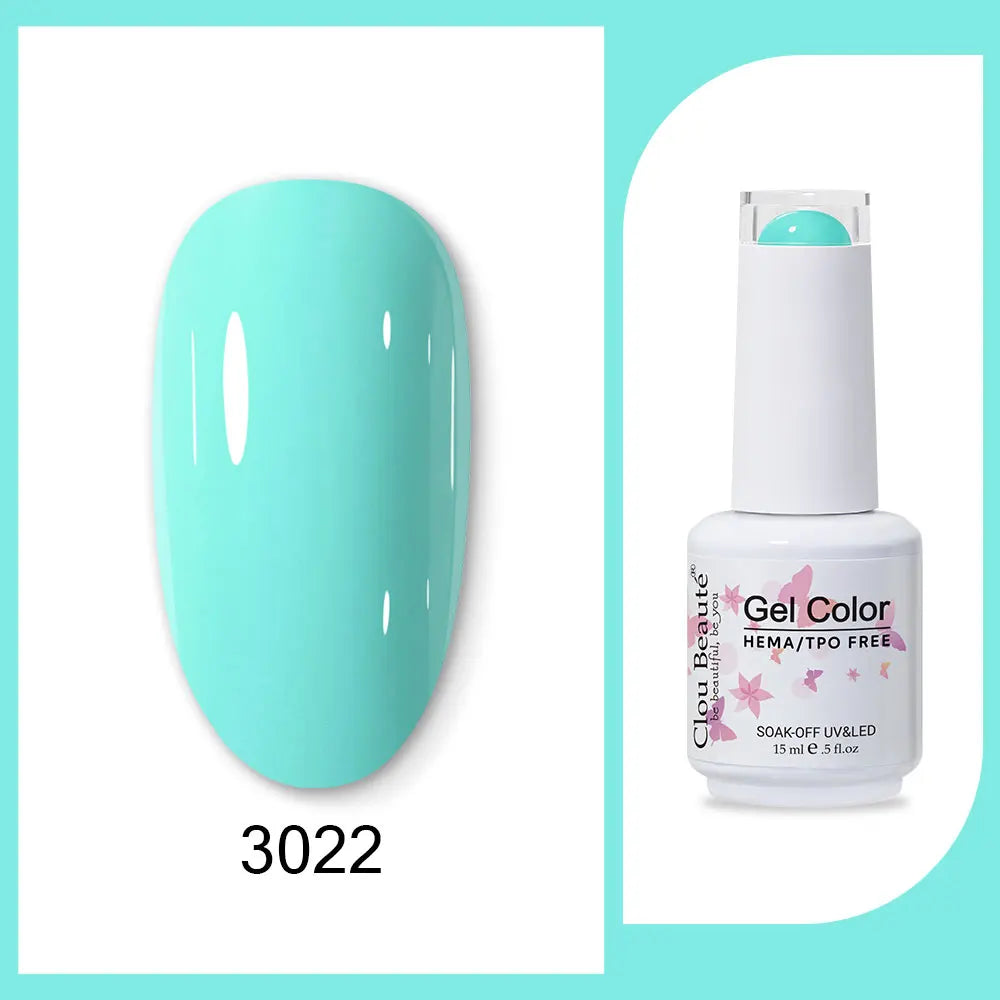 Clou Beaute 15ml Red Black White Green Neon Gel Nail Polish Base Top Coat Velvet Top 400 Colors Semi Permanent Gel Nail Varnish 80