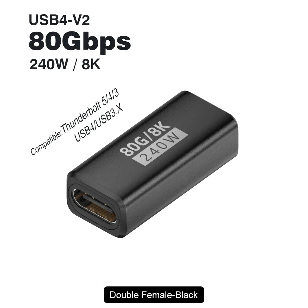 USB4 V2 90 Degree USB-C Angle Adapter | 80Gbps Thunderbolt 5/4/3 Elbow Connector 7