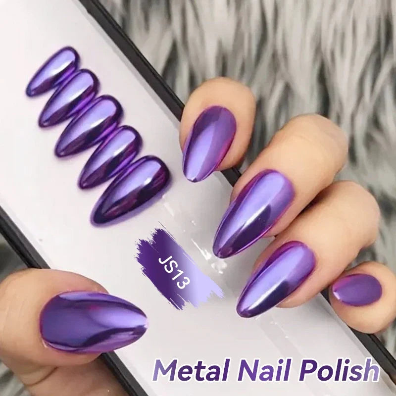 LILYCUTE 7ml  Mirror Metallic Nail Polish No Need of UV LED Lamp Nail Supplies Vernis Red Purple Mirror Effect for Nails 2