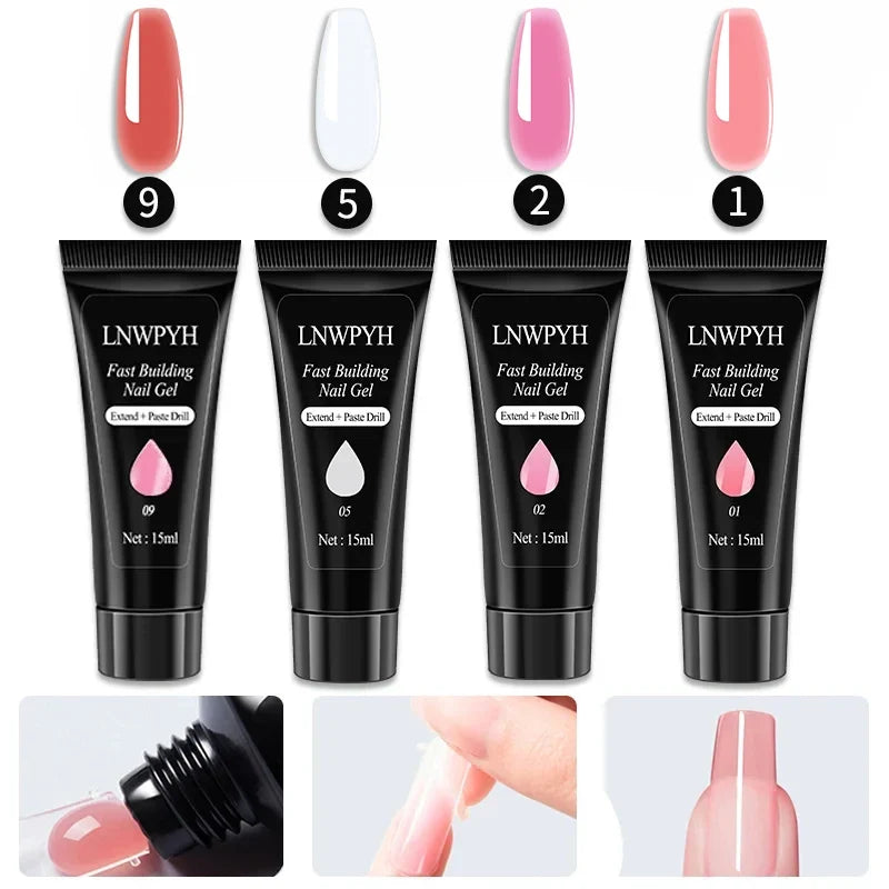 Gel Nail Polish Kit With UV Nail Lamp Electric Nail Drill Machine Soak OFF Gel Nail Kit Base&Top Coat Gel Polish Nail Tool Set 5