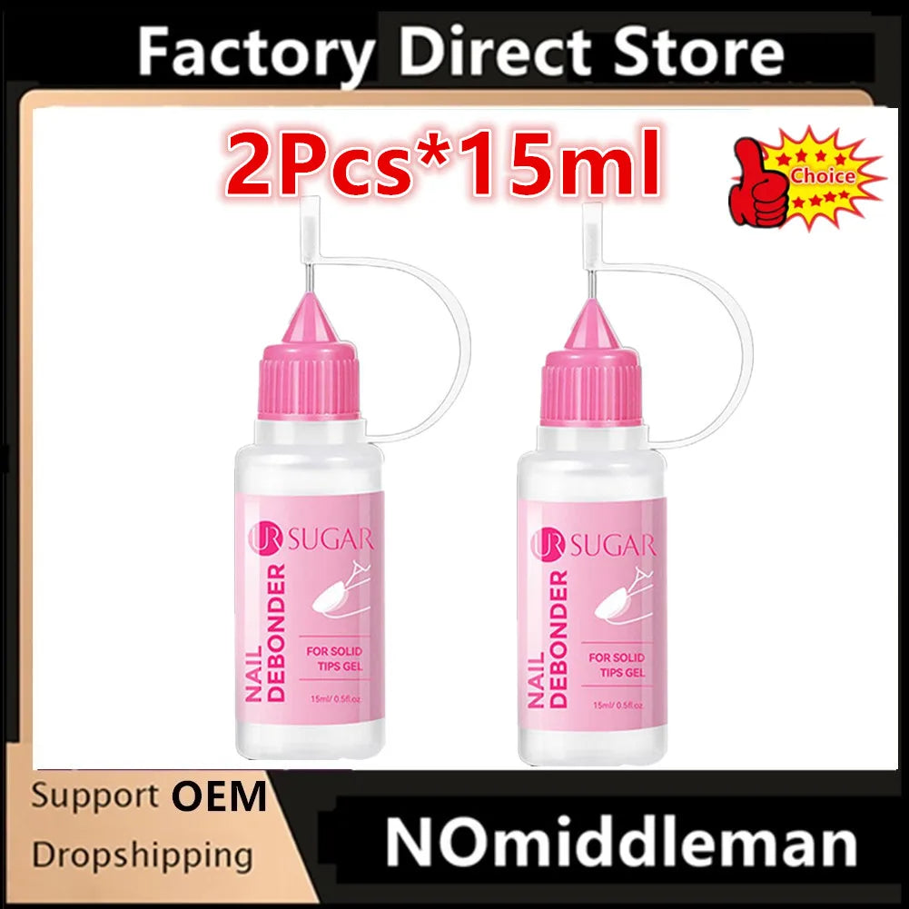15ML Nail Glue Remover for Press on Acetone Free Nail Polish Remover Multi-Functional Remover for Nails Tips Gentle Glue Remover 7