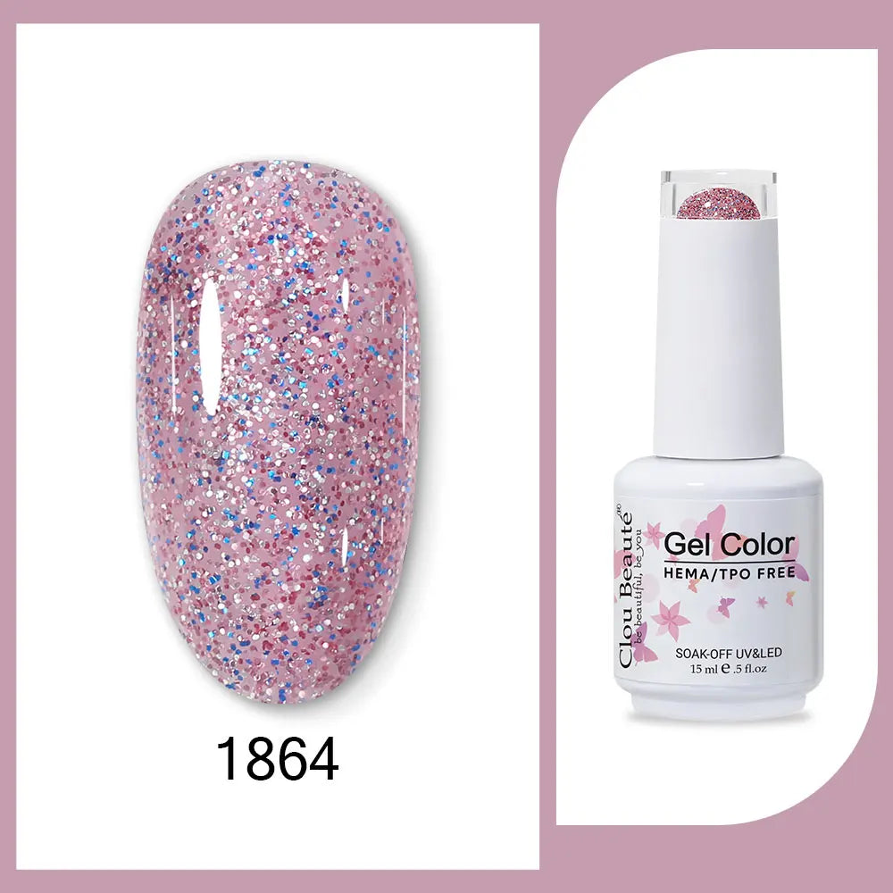 Clou Beaute 15ml Red Black White Green Neon Gel Nail Polish Base Top Coat Velvet Top 400 Colors Semi Permanent Gel Nail Varnish 97