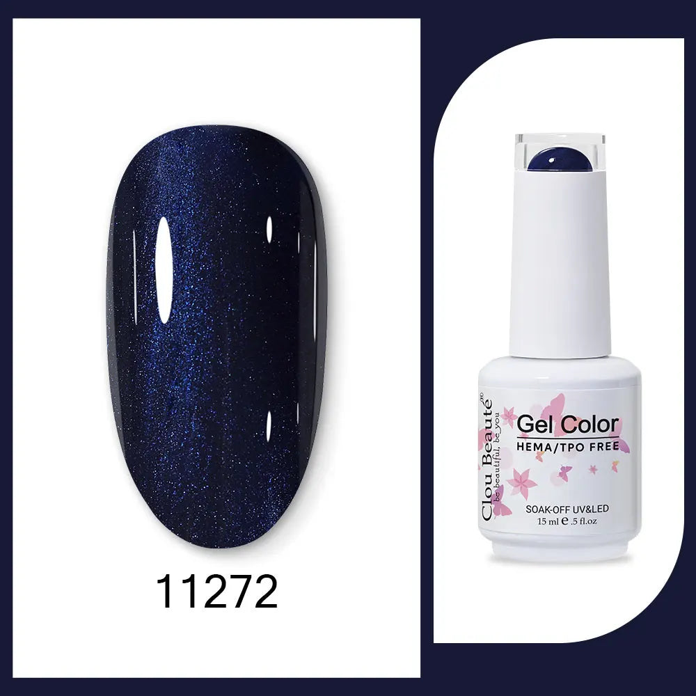 Clou Beaute 15ml Red Black White Green Neon Gel Nail Polish Base Top Coat Velvet Top 400 Colors Semi Permanent Gel Nail Varnish 69