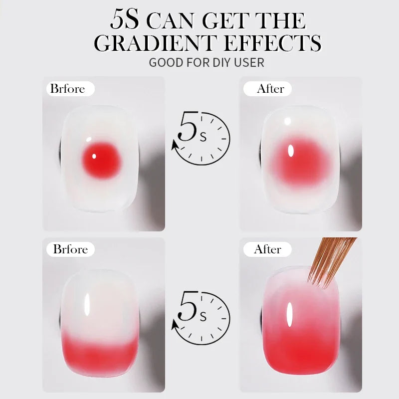 BORN PRETTY 10ml Clear Blooms Gel Polish UV LED Soak Off Nail Art Polish for Spreading Effect Marble Nail Polish Gel Painting 5