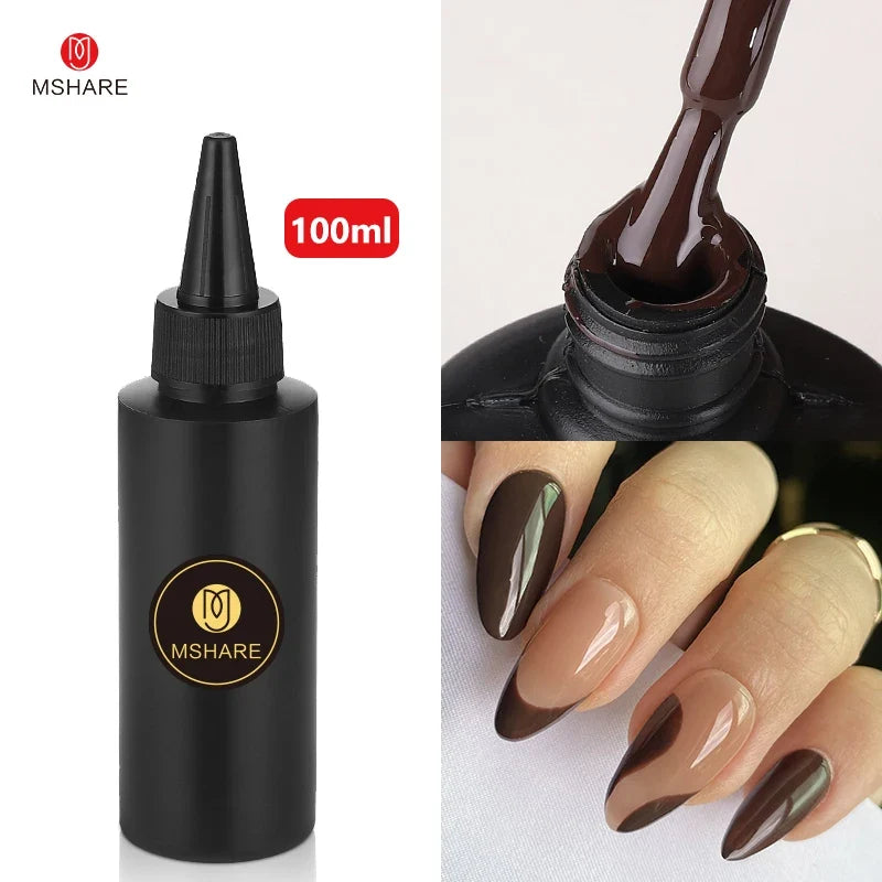 MSHARE 100ML Nail Gel Polish Soak Off UV LED Nails Vernis Semi Permanent Varnish Polish White Red Nail Gel Art 48
