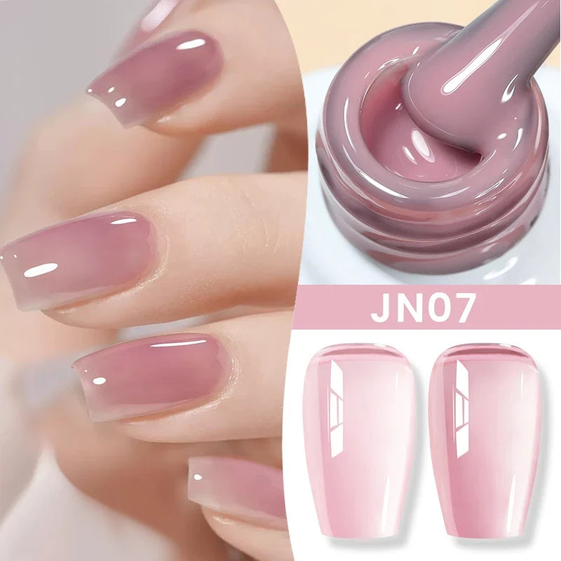 BORN PRETTY Jelly Nude Gel Nail Polish 10ml Light Pink Peach Translucent Color UV Light Cure Gel Varnish Nail Art DIY at Home 37