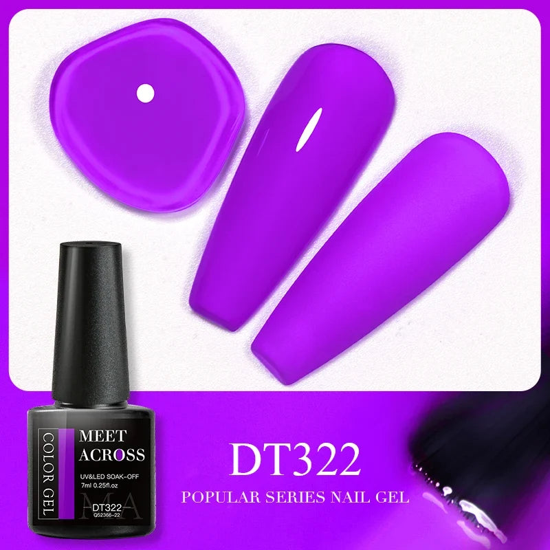 MEET ACROSS 5ml Pink Dried Flower Gel Nail Polish Natural Flower Fairy Nail Art Gel Soak Off UV LED Painting Varnishes For Nails 55