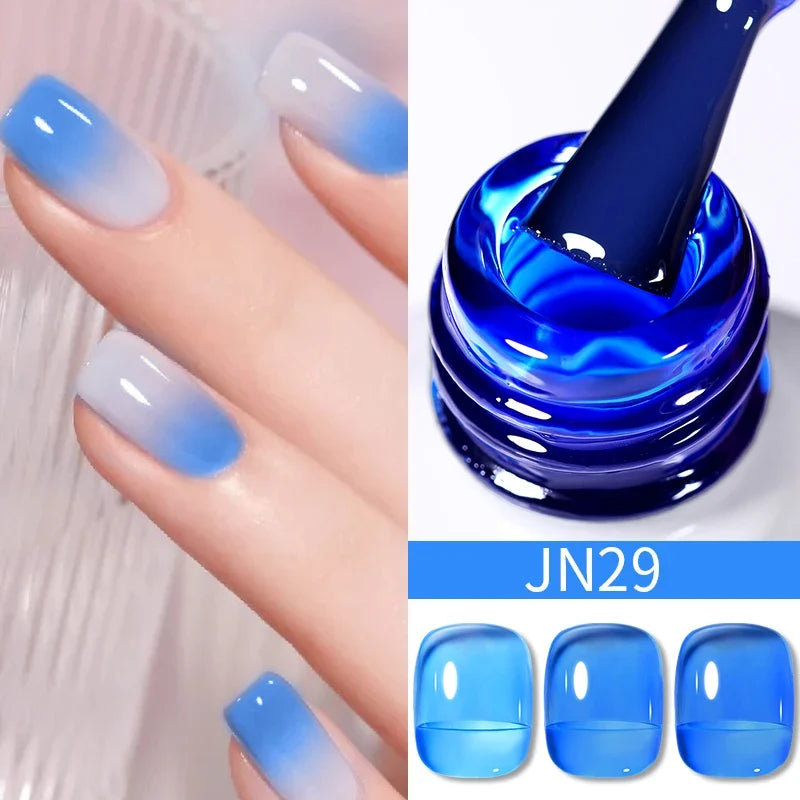 BORN PRETTY 10ml Blood Red Jelly Gel Nail Polish Halloween Nails Art Gel Polish Sheer Translucent Nail Gel for Winter Manicure 86