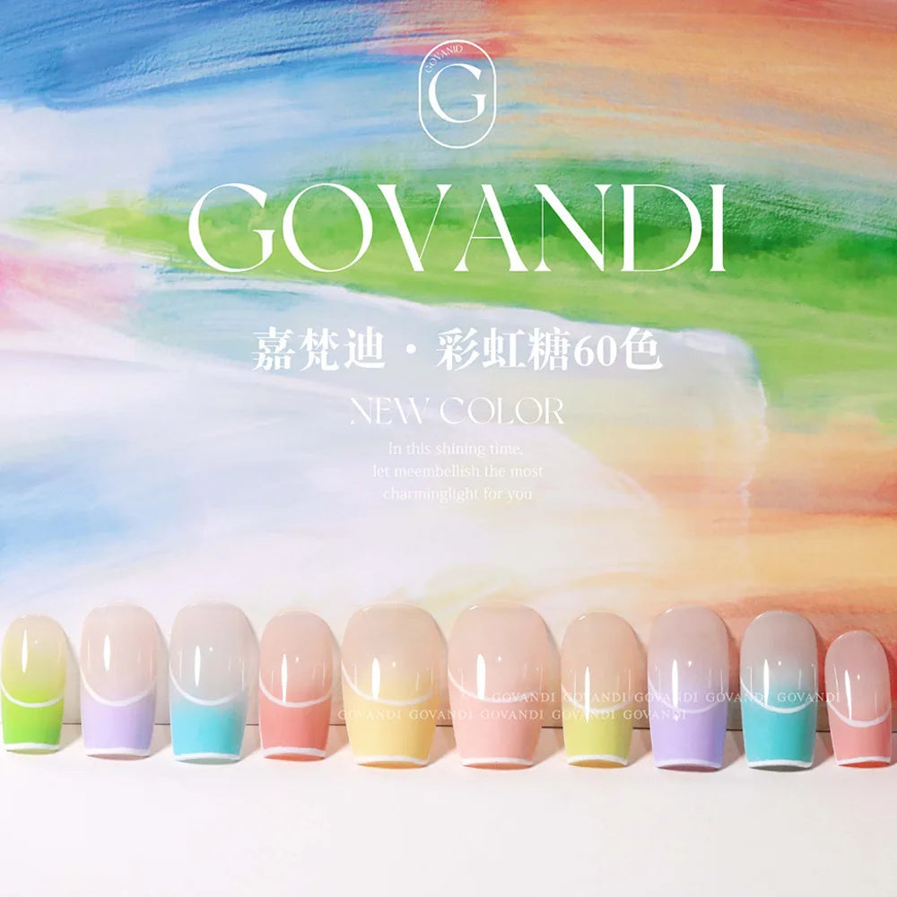 60 Colors Korean Style Loverly Macaron Gel Polish Set 15ML UV Gel Enamel Manicure Salon Soak Off Nail Polish Kit With Color Card 6
