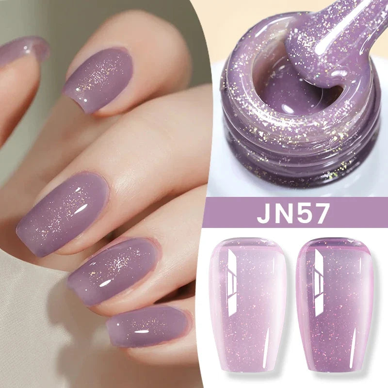 BORN PRETTY Jelly Nude Gel Nail Polish 10ml Light Pink Peach Translucent Color UV Light Cure Gel Varnish Nail Art DIY at Home 89