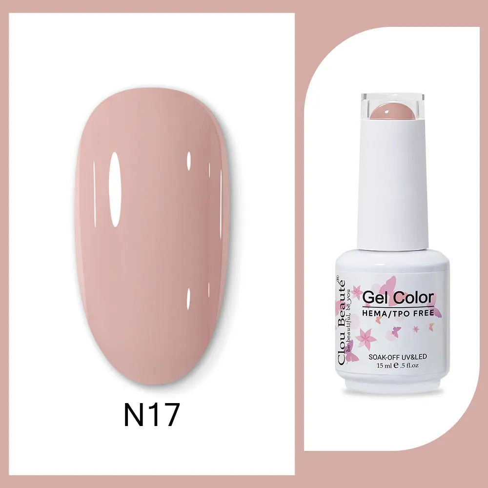Clou Beaute 15ml Red Black White Green Neon Gel Nail Polish Base Top Coat Velvet Top 400 Colors Semi Permanent Gel Nail Varnish 94