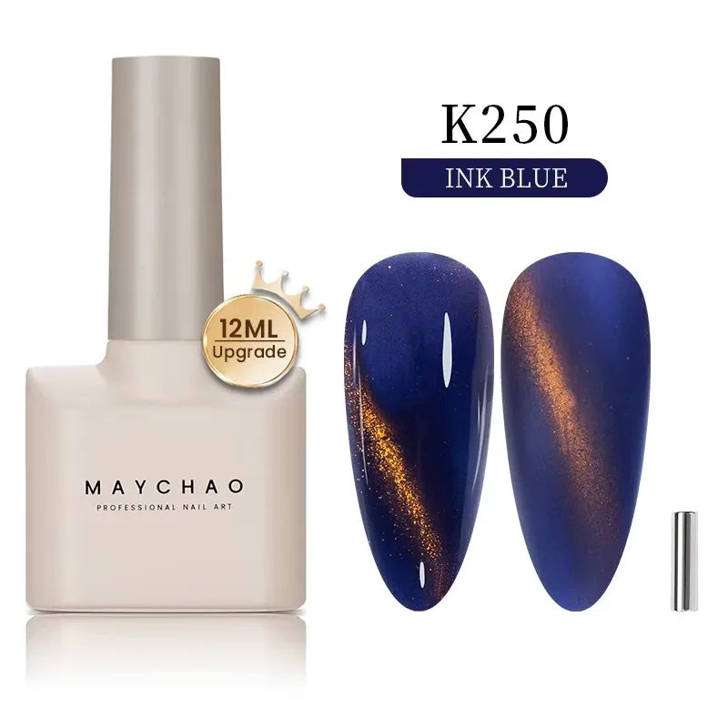 MAYCHAORomantic Galaxy Cat Eye Gel Nail Polish With Magnet Soak off UV Holographic Magnetic Rainbow Gel Polish for Nail Manicure 74