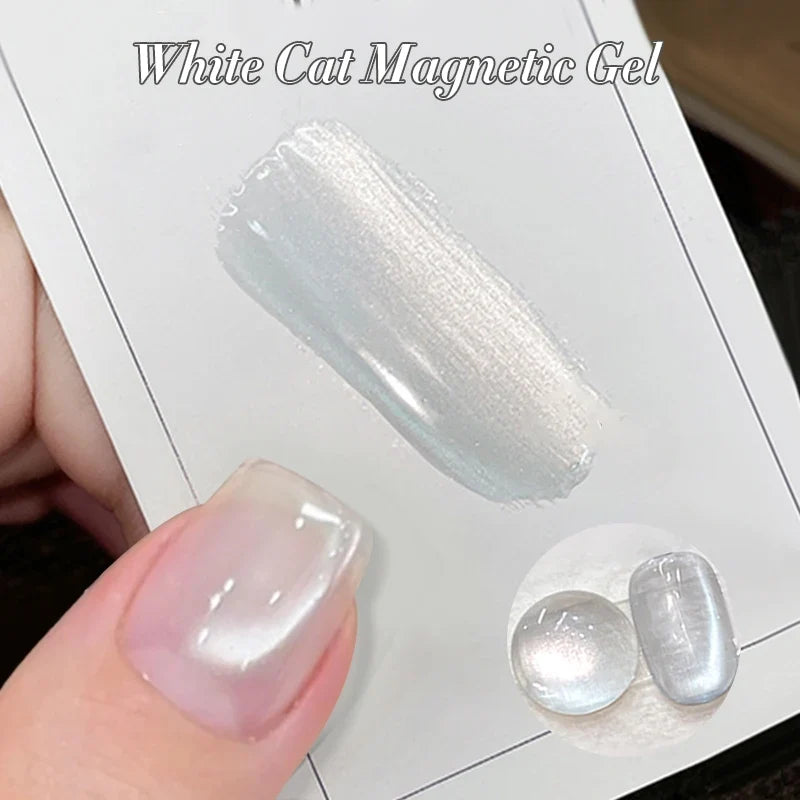 BORN PRETTY 10ml Silver Water Light Cat Magnetic Gel Nail Polish Nail Supplies Vernis Semi Permanent Gel for Fall Winter Nails 88