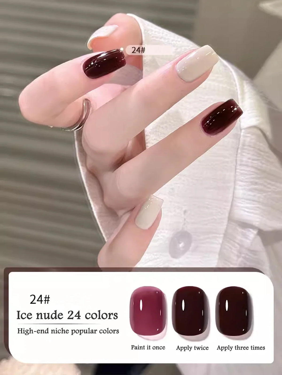 10ML 1-24PCS Milk White Jelly Gel Nail Polish Nail Art 2026 New Popular Nail Supplies UV LED Light Nails Black Red Nails 17