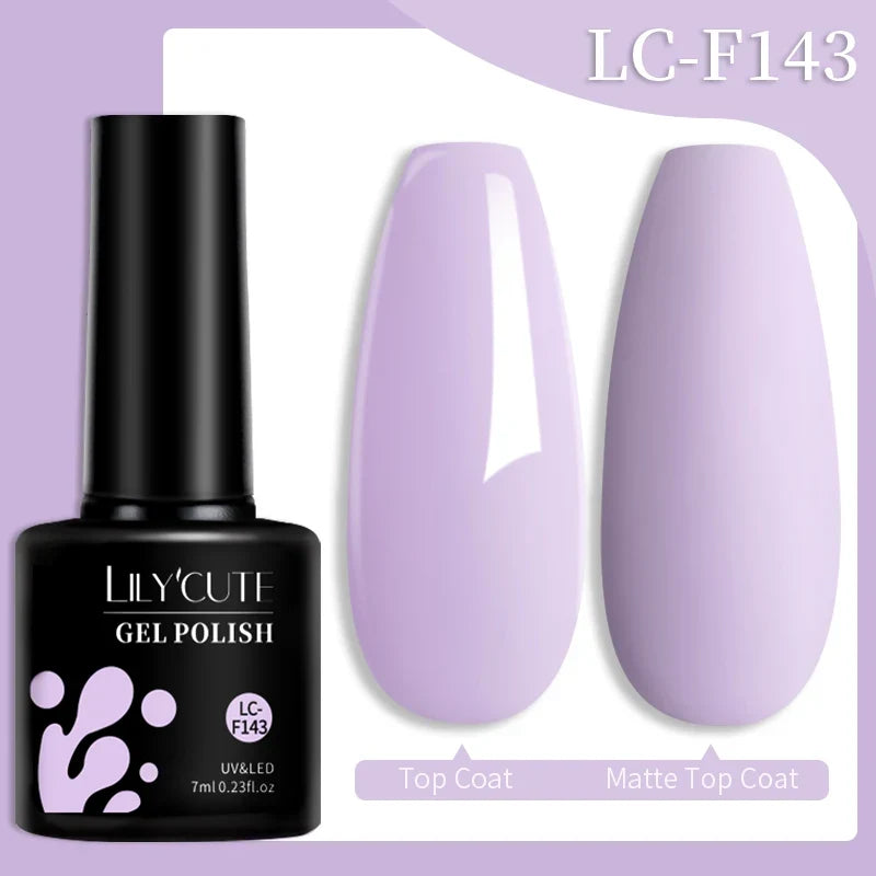 LILYCUTE 7ML Colorful Gel Nail Polish 129 Colors Long Lasting For Manicure Semi Permanent Base Top Coat Nail Art UV Gel Varnish 18