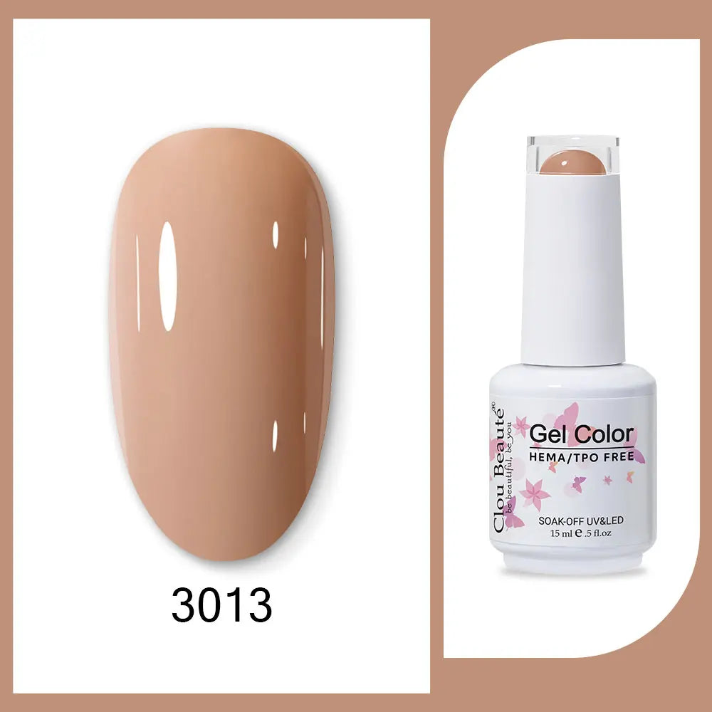 Clou Beaute 15ml Red Black White Green Neon Gel Nail Polish Base Top Coat Velvet Top 400 Colors Semi Permanent Gel Nail Varnish 45