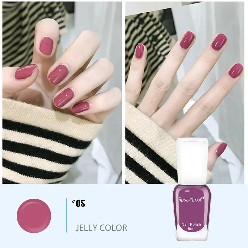 40 Colors No Bake Water-based Nail Polish Glitter Sequins Long-lasting Tearable Healthy Tearable Quick-drying Nude Nail Polish 22