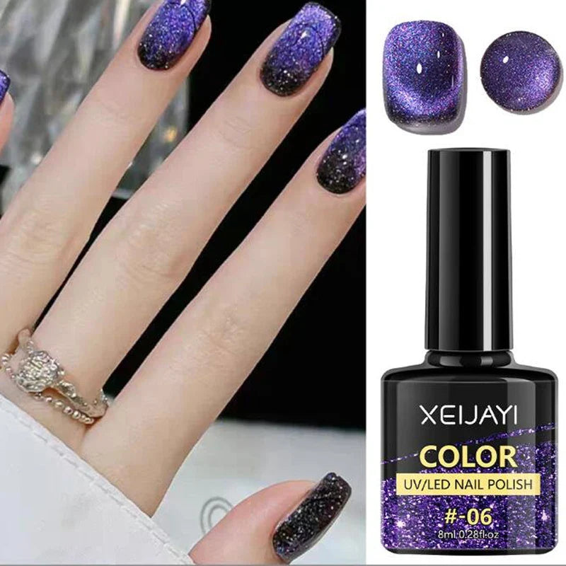 XEIJAYI Pink Cat Eye Gel Nail Polish Ceramic Magnetic Gel UV Semi-permanent Enamels Varnish Nail Supplies For Professionals Gel 51