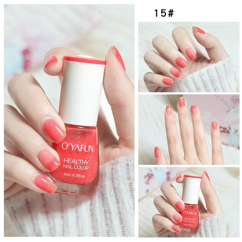 Matte Waterproof No-bake Nail Polish Nail Art Tearable Quick Dry Normal Without Lamp Nail Polish Glitter Sequins UV Varnish 39