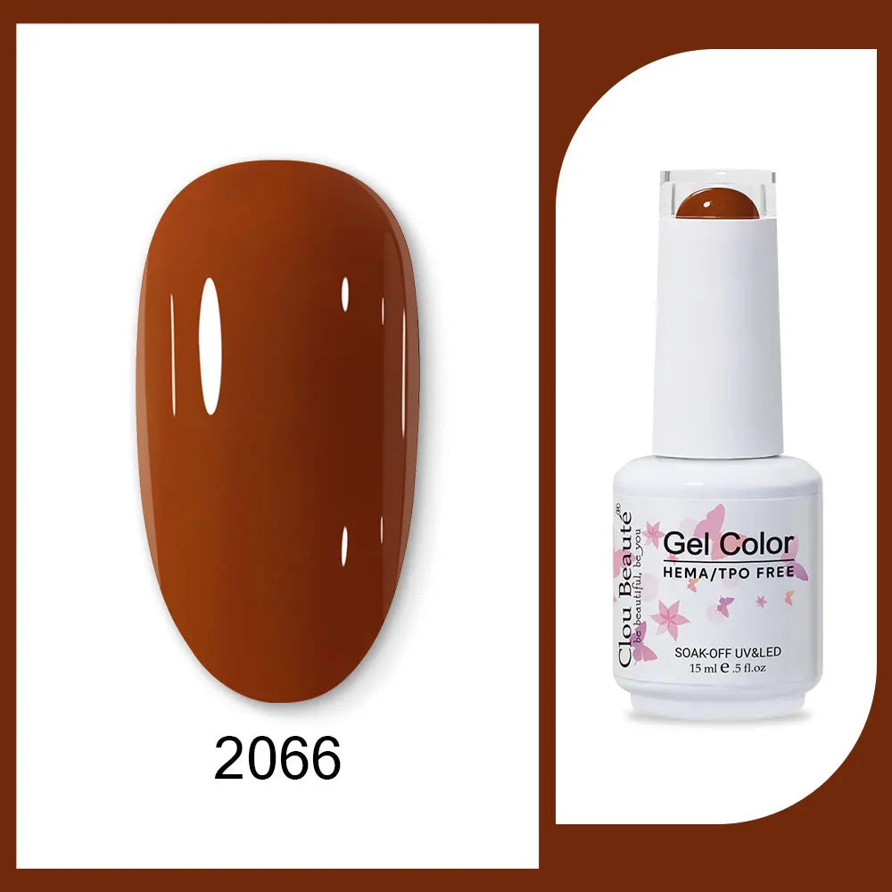 Clou Beaute 15ml Red Black White Green Neon Gel Nail Polish Base Top Coat Velvet Top 400 Colors Semi Permanent Gel Nail Varnish 10