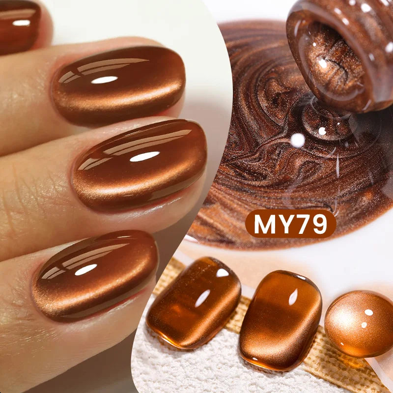 BORN PRETTY 10ml Silver Water Light Cat Magnetic Gel Nail Polish Nail Supplies Vernis Semi Permanent Gel for Fall Winter Nails 76