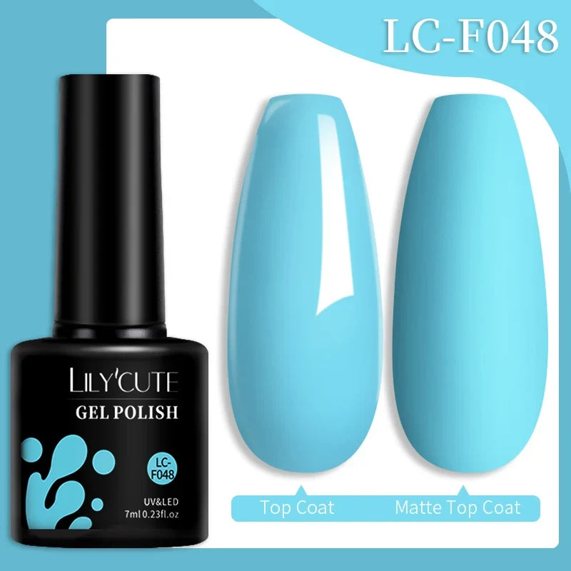 LILYCUTE 7ML Colorful Gel Nail Polish 129 Colors Long Lasting For Manicure Semi Permanent Base Top Coat Nail Art UV Gel Varnish 100