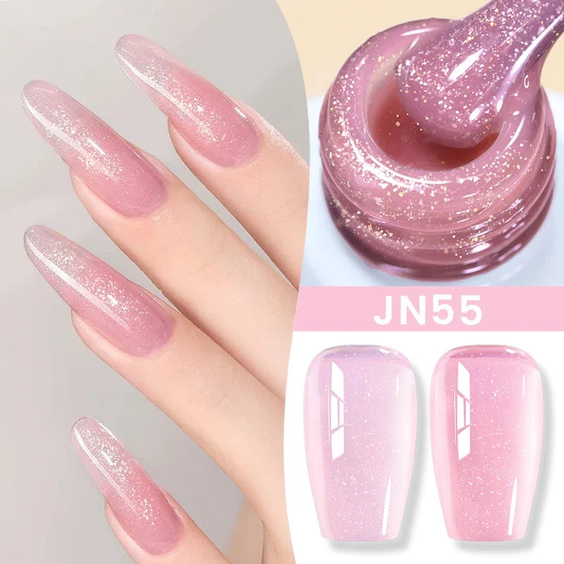 BORN PRETTY Jelly Nude Gel Nail Polish 10ml Light Pink Peach Translucent Color UV Light Cure Gel Varnish Nail Art DIY at Home 55