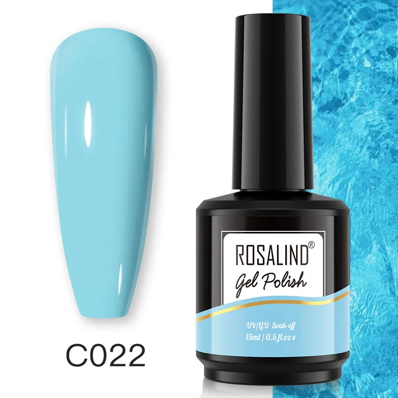 ROSALIND 7ml/15ml Summer Green Gel Nail Polish Semi Permanent Nail Art Manicure Soak Off Top Base Matt Hybrid Varnishes UV Gel 86