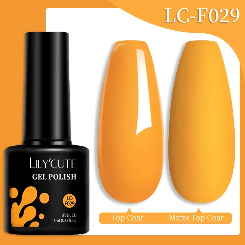 LILYCUTE 7ML Colorful Gel Nail Polish 129 Colors Long Lasting For Manicure Semi Permanent Base Top Coat Nail Art UV Gel Varnish 47