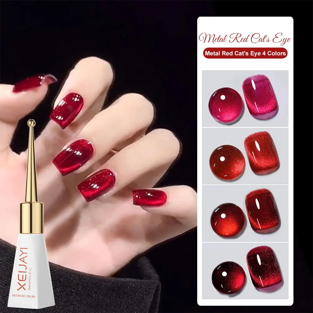 XEIJAYI Pink Cat Eye Gel Nail Polish Ceramic Magnetic Gel UV Semi-permanent Enamels Varnish Nail Supplies For Professionals Gel 64