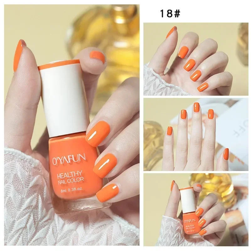 8ml Matte Waterproof No-bake Nail Polish Nail Art Tearable Quick Dry Normal Without Lamp Nail Polish Glitter Sequins UV Varnish 33